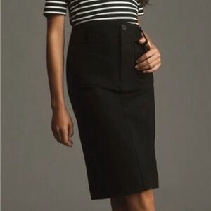 Maeve Elegant Black Pencil Skirt